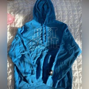 NIKE Men’s Just Do It Blue Hoodie Sweatshirt